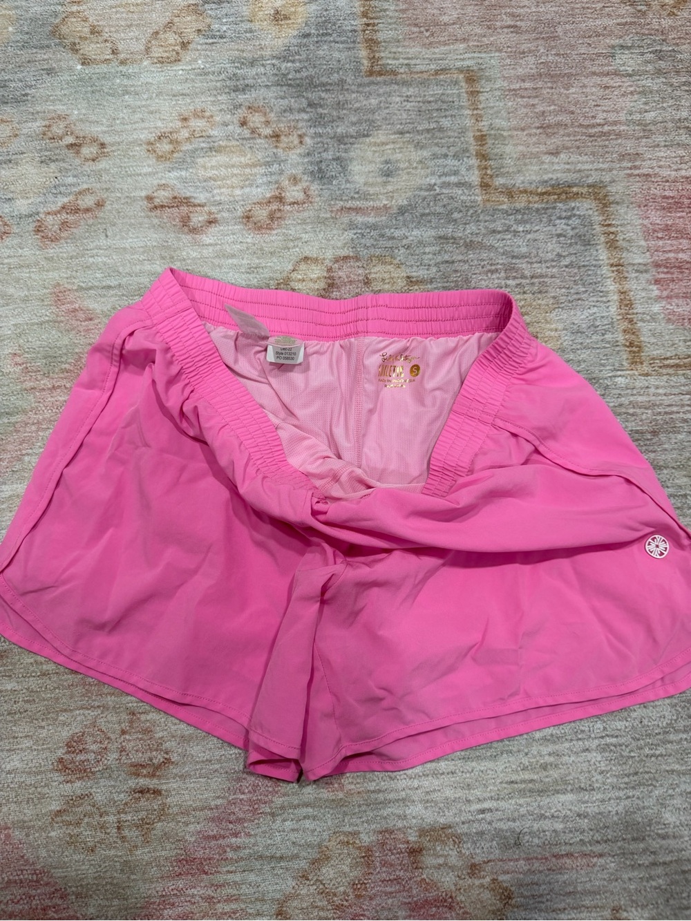 Lilly Pulitzer Hot Pink Athletic Shorts with Gold Logo
